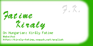 fatime kiraly business card